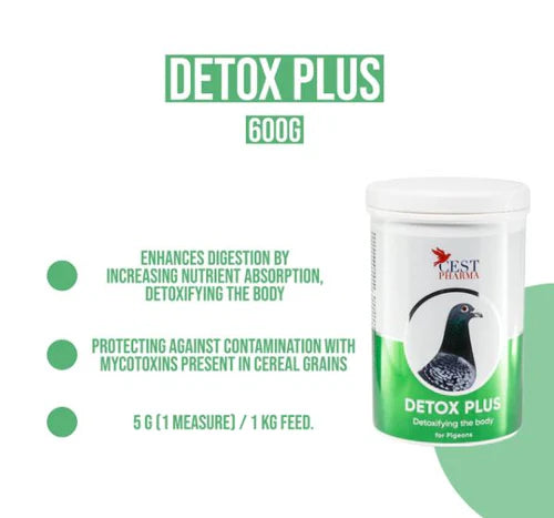Detox Plus 600g | Natural Mineral Supplement for Pigeons | Digestive & Immune Support