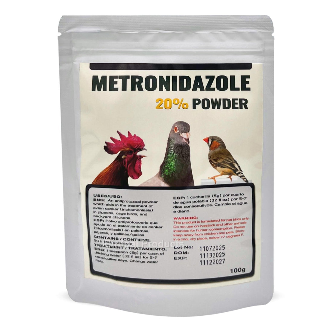 Metronidazole 20% Powder for Birds (Flagyl)250g